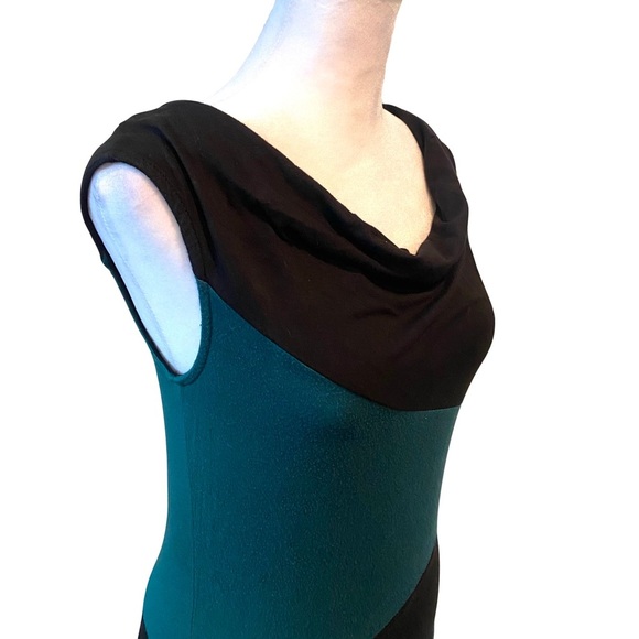 Green Envelope Black and Teal Color-block Print, Sleeveless Top Size Small - Picture 5 of 7